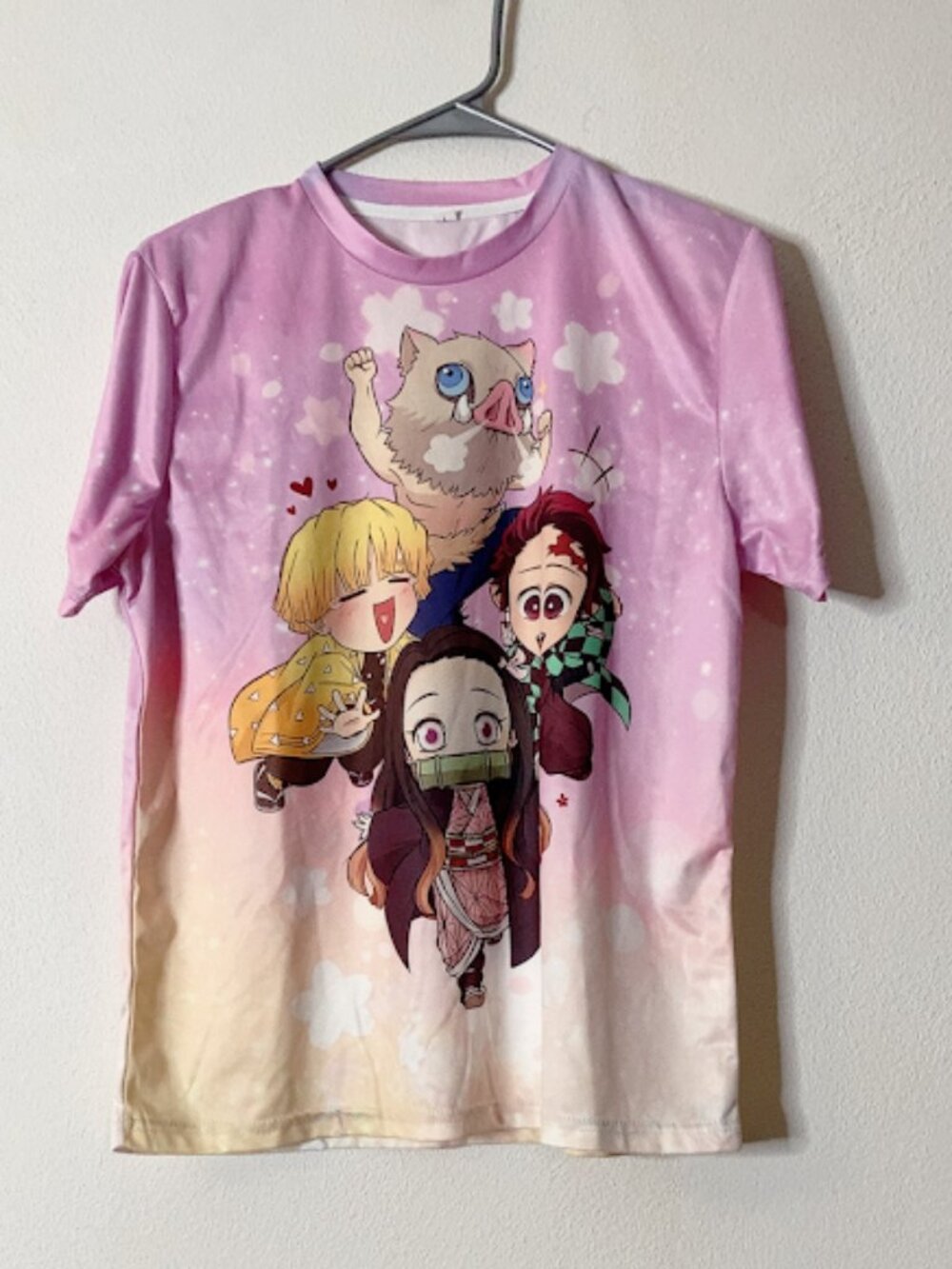 Demon Slayer Chibi Characters Tanjiro Nezuko Zenitsu Anime Top T-Shirt Youth KL
